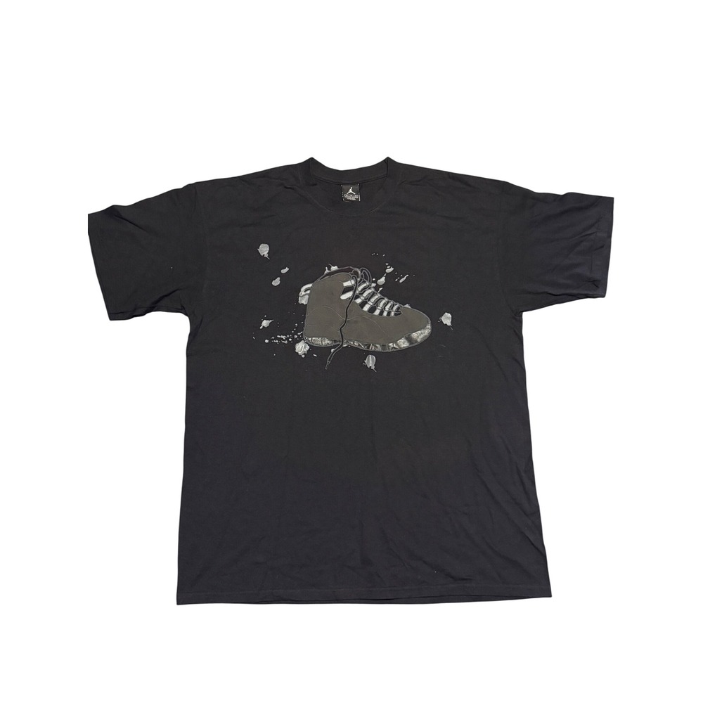 Vintage Y2K Jordan Brand Mens Air Jordan 10 T-Shirt Black XL AJ10 Jumpman Logo